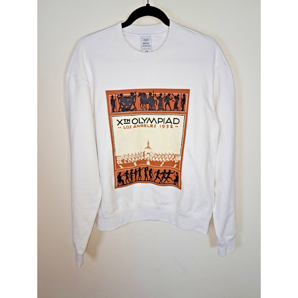 John Elliott‎ x Olympics Sweatshirt Men's Size 2 Medium White Los Angeles